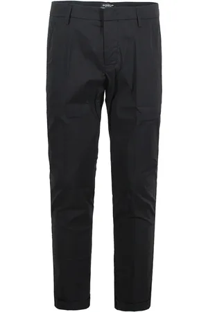 Dondup Broeken, Heren, Zwart, W35, Katoen, Zwarte Broek met Knoopsluiting