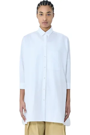 Jil Sander Blouses & Shirts, Dames, Wit, S, Katoen, Klassieke Katoenen Popeline Overhemd