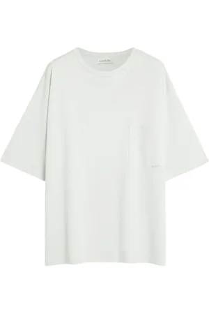Lanvin Tops, Heren, Wit, XS, Katoen, Wit Pocket Tee Oversized Katoenen T-shirt