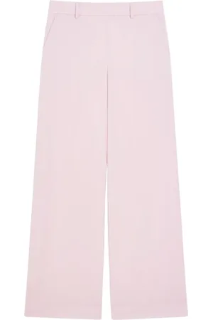 Max Mara Broeken, Dames, Roze, M, Wol, Wollen Palazzo Broek met Zakken
