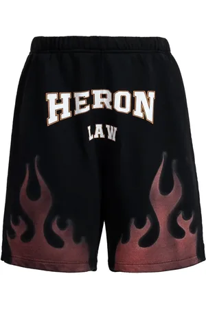 Heron Preston Korte broeken, Heren, Zwart, XS, Katoen, Unieke Zwarte Shorts met Print