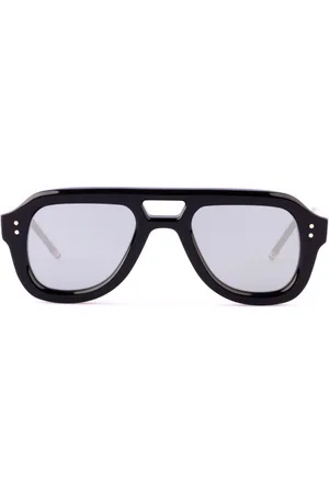 Thom Browne Accessoires, Heren, Zwart, ONE Size, Rechthoekige Aviator Zonnebril
