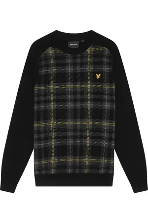 Lyle & Scott Truien, Heren, Zwart, L, Wol, Tartan Trui