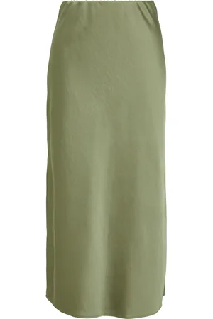 QS by s.Oliver Rokken, Dames, Groen, M, Satijn, Satijnen Midi Rok