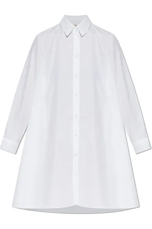 Marni Kleedjes, Dames, Wit, XS, Katoen, Jurk in overhemdstijl