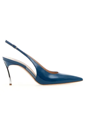 Casadei Schoenen, Dames, Blauw, 37 EU, Leer, Slingback Pumps