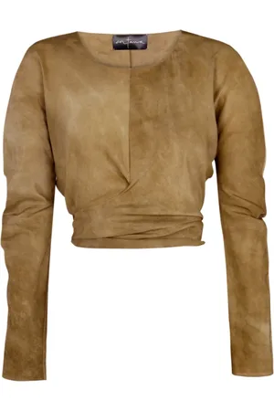 Cortana Blouses & Shirts, Dames, Geel, L, Bronze Maltinto Habotai Zijden Top