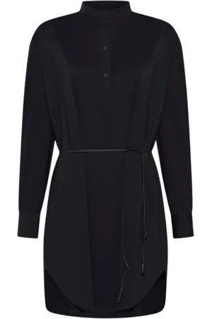 RRD Kleedjes, Dames, Zwart, S, Stretch stofjurk Koreaanse kraag
