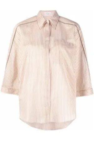 Brunello Cucinelli Blouses & Shirts, Dames, , S, Katoen, Gestreepte blouse