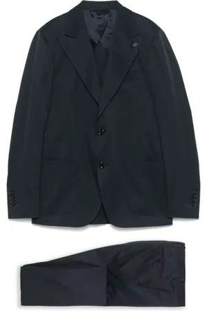 LARDINI Pakken, Heren, Blauw, XL, Katoen, Tweedelig katoenen pak