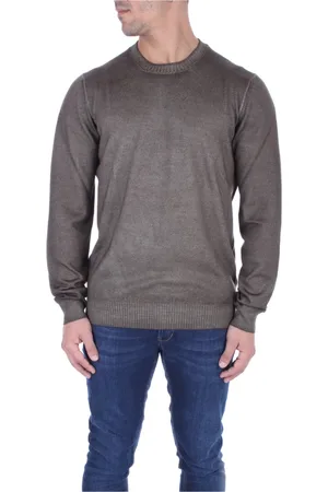 FAY Sweatshirts & Hoodies, Heren, Groen, L, Wol, Trui met ronde hals