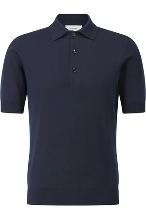 LARDINI Tops, Heren, Blauw, M, Katoen, Polo Shirt Klassieke Stijl
