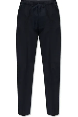 Lanvin Broeken, Heren, Blauw, XL, Katoen, Broek met stiksels op de pijpen