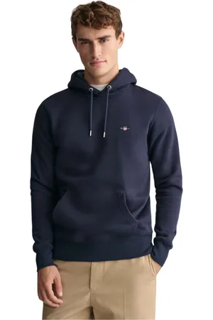 GANT Sweatshirts & Hoodies, Heren, Blauw, L, Leer, Hoodie Shield