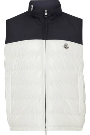 Moncler Jassen, Heren, , L, Polyester, Ecru Down Vest Cerces