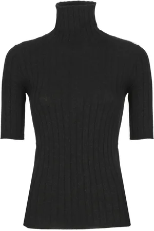 Brunello Cucinelli Truien, Dames, Zwart, M, Kasjmier, Zwarte Kasjmier Trui met Hoge Hals