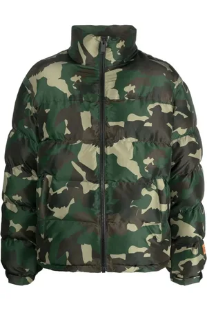 Heron Preston Jassen, Heren, Groen, S, Polyester, Groene Camo Puffer Jacket