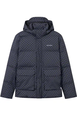 Les Deux Jassen, Heren, Blauw, M, Leer, Montreal AOP Puffer Jacket