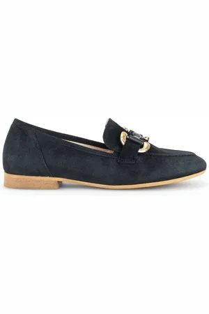 Gabor Schoenen, Dames, Blauw, 37 1/2 EU, Leer, Velvet Leather Marine Mocassins
