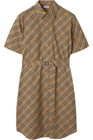 Burberry Kleedjes, Dames, , 2Xs, Katoen, Geruite Katoenen Jurk