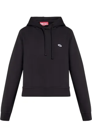 Diesel Sweatshirts & Hoodies, Dames, Zwart, L, Katoen, patched hoodie