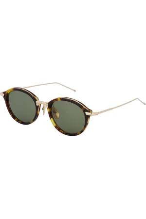 Thom Browne Accessoires, unisex, Bruin, S, Ronde Zonnebril
