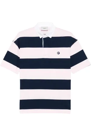 COPERNI Tops, Heren, Roze, M, Katoen, Gestreept poloshirt