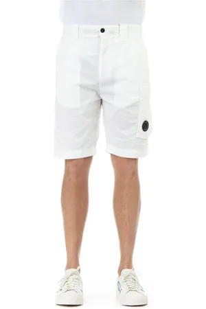 C.P. Company Korte broeken, Heren, Wit, L, Katoen, Cargo Bermuda Shorts