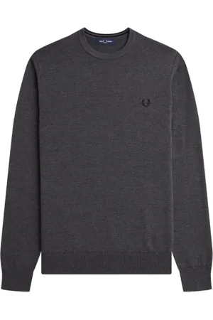 Fred Perry Truien, Heren, Grijs, S, Katoen, Klassieke Trui met Ronde Hals