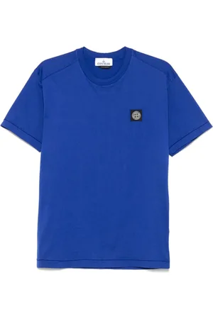 Stone Island Tops, Heren, Blauw, L, Katoen, Heren T-shirt & Polo Blauw