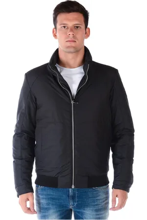 VERSACE Jassen, Heren, Zwart, L, Denim, Stijlvolle Denim Jack