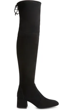 Stuart Weitzman Schoenen, Dames, Zwart, 38 EU, Leer, Flareland Stretch Over-the-Knee Laars