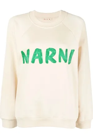 Marni Sweatshirts & Hoodies, Dames, , S, Katoen, Cozy Antiek Wit Sweatshirt