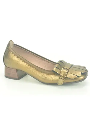 Hispanitas Schoenen, Dames, Bruin, 40 EU, Leer, Bronze Pump met Pad