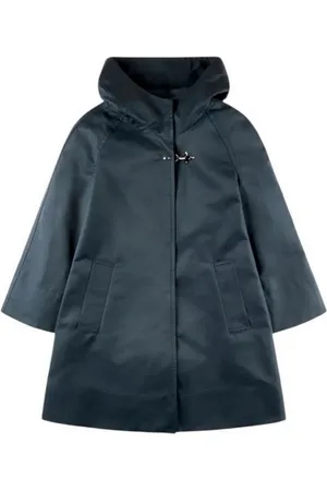 FAY Mantels, Dames, Blauw, S, Linnen, Blauwe Linnen Hoodie