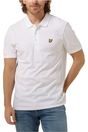 Lyle & Scott Tops, Heren, Wit, XL, Katoen, Effen Polo Shirt