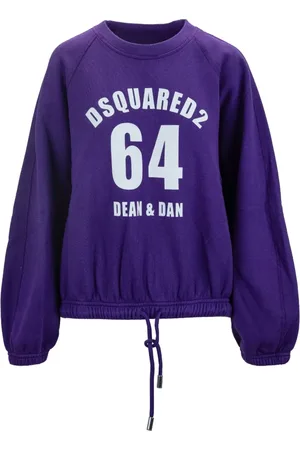 Dsquared2 Sweatshirts & Hoodies, Dames, Paars, S, Katoen, Pullover Sweatshirt met Merkprint