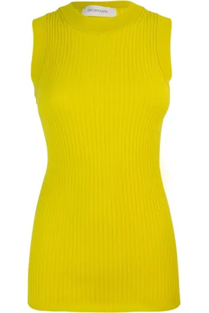 Sportmax Tops, Dames, Geel, S, Katoen, Sleeveless Top