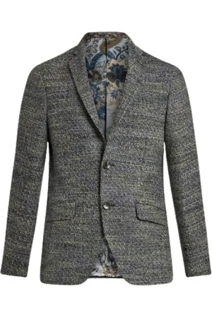 Etro Jassen, Heren, Grijs, 3Xl, Wol, Blazer