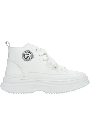Estro Schoenen, Dames, Wit, 39 EU, Leer, Witte leren high-top sneakers