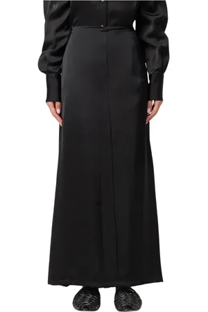 Fabiana Filippi Rokken, Dames, Zwart, S, Satijn, Satijnen Maxi Rok