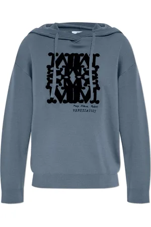 Max Mara Sweatshirts & Hoodies, Dames, Blauw, XS, Wol, Wool Hoodie Sfinge