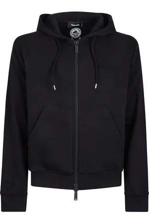 Dsquared2 Sweatshirts & Hoodies, Heren, Zwart, L, Stijlvolle Rits Sweater