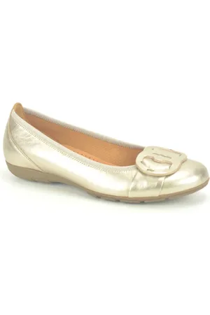 Gabor Schoenen, Dames, Geel, 35 EU, Gouden Ballerina Flats