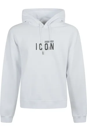 Dsquared2 Sweatshirts & Hoodies, Heren, Wit, M, Katoen, Witte Hooded Sweatshirt met Casual Logo Print
