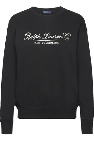 Ralph Lauren Sweatshirts & Hoodies, Dames, Zwart, L, Katoen, Comfortabele Sweatshirt met Kenmerkende Logo Print