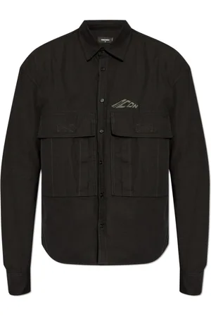 Dsquared2 Overhemden, Heren, Zwart, 2Xl, Katoen, Logo Shirt
