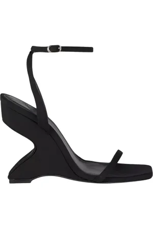 COPERNI Schoenen, Dames, Zwart, 37 EU, Leer, Plateausandalen met uitgesneden details