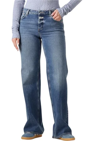 Closed Jeans, Dames, Blauw, W33 L32, Katoen, Straight Leg Jeans