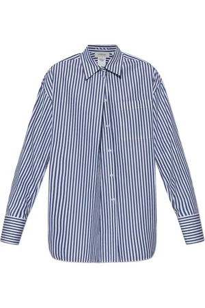 Sportmax Blouses & Shirts, Dames, Blauw, L, Katoen, Katoenen overhemd `Firma`